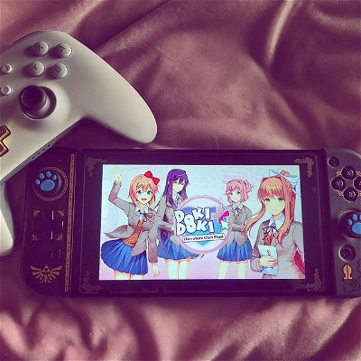 I'm finally getting to play #dokidokiliteratureclub . I've hear some many reviews about this game good and bad. So all of  those reviews made me hesitant to get it. Have any of you guys ever played it? And if you have what are your thoughts on it? 😊
.
.
.
.
.
.
.
.
.
🖤#dokidokiliteratureclub #dokidoki #Nintendo #mentalhealth #Nintendoswitch #gaming 🖤