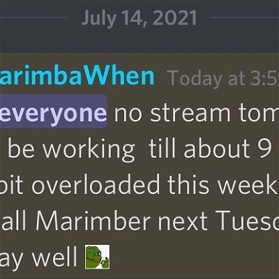 No stream tomorrow night (Thursday, July 15)