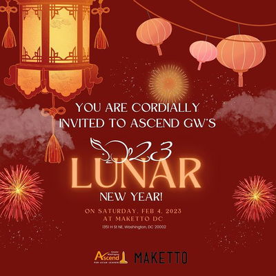 Hosted at Michelin Guide POV mentioned, James Beard Award-winning, and AAPI-owned restaurant, Maketto, Ascend Greater Washington's Lunar New Year Experience will feature Pan-Asian food stations, dances from across Asia, and AAPI-owned vendor stations. Topping the event off with a celebratory Champagne Toast and red envelope-themed raffle. This will be a Lunar New year Experience you will not forget!

VIP tickets are now on sale and regular tickets will be on sale starting 1/23! Don’t miss it!

Register through the link in our bio.
