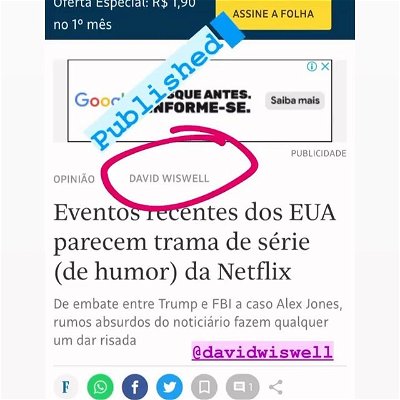 I just had an article published in a major Brazilian newspaper about current events looking like the series finale of the United States!