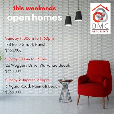🏡🔍 Are you house hunting this weekend? 🏡 We have you covered, let BMC turn your house hunting journey into a successful adventure! 

Check out all of our listings here 👇
www.bmc-law.co.nz/realestate

#openhomesnz #openhousesunday #realestatenz #itstheweekend #dreamhome #poriruanz #waikanaenz #raumatibeachnz