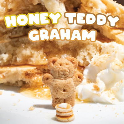 The unbridled joy on this little bear says everything about this flavor. Pancakes sweetened with clover honey embedded with delicious graham crackers and topped w honey drizzle 😋