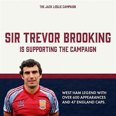 A Legend for @westham and @england - Sir Trevor Brooking supports the Campaign! 🎉
——
Please Donate,Share and Follow to keep updated on Raising funds for a statue of Jack Leslie - https://www.crowdfunder.co.uk/jack-leslie-campaign
——
Thank you to @mayflowerd7 for the Design.
____________________________________________

#blm #blacklivesmatter #blmuk #black #blackfootballers #blackouttuesday #football #pafc #whufc #footballseason #goal #goals #sports #sport #mixedrace #bame #unitedkingdom #jamaica #swuk #devon #plymouth #exeter #bristol #uk #london