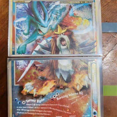 Local pick up this month.

Suicune & Entei legend cards

#fyp #foryourpage #voltorb #shiny #entei #suicune #legendary #pokemon #go