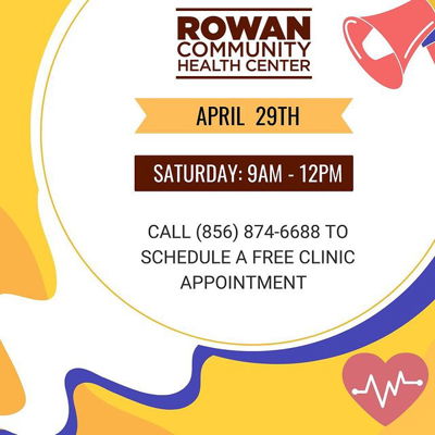 Happy Tuesday! The Rowan Community Health Center will be open this Saturday, April 29th from 9am-12pm. We will be staffed with volunteer physicians and medical students from Rowan-Virtua School of Osteopathic Medicine to provide a wide array of medical care, such as general physical exams, eye exams, referrals to specialists, and more.

To make an appointment, call (856)874-6688! Walk-ins are always welcome! #RowanSOM #RCHC #clinic