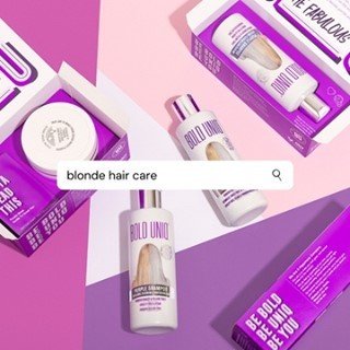 Struggling to keep that blonde hair blonde?⁠
Bold Uniq's purple range banishes yellowing and keeps blonde hair bright, extending time between salon visits and saving you money. Stronger than traditional purple shampoos and without the nasty chemicals! ⁠
⁠
Too good to be true? Find out for yourself at www.bolduniq.com 👉