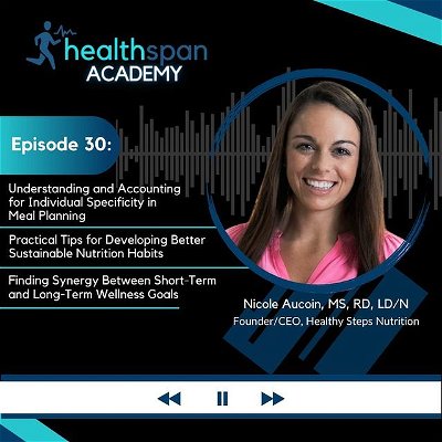 In this week's episode of Healthspan Academy, I caught up with Nicole Aucoin, who is a registered dietitian, a nutritionist, and a business coach. We discussed the key principles for finding your unique nutrition solution. We talked about the challenges and limitations of following common dietary strategies, and the importance of working towards a custom solution based on individual needs, preferences, and sensitivities.

Nicole Aucoin has been a key figure in the nutrition and fitness fields for over ten years, assisting hundreds of individuals in reaching their health and wellness goals. She is the founder of Healthy Steps Nutrition and HSN CrossFit. Through Healthy Steps Nutrition, she has helped over 30,000 people around the world take control of their health through her simple habit-based approach and individualized support from nutrition coaches. Nicole aims to empower clients to make lifestyle changes. She provides health coaching through diet and exercise to help her clients meet their goals. 

Nicole is also the author of Nourish, a how-to guide for building a nutrition business from the ground up. 

To know more about her services, check out @healthystepsnutrition

*** Please note that the content discussed in this podcast is intended for self-education and is not to be interpreted as medical advice.