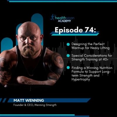 In this week's episode of Healthspan Academy, I chatted with Matt Wenning, who is a world class strength athlete and coach. We talked about the key considerations for sustainable strength training for overall health and longevity. Matt outlined the components of his infamous Wenning warmup that has help build world class strength. He talked about the importance of exercise and programming variance to reduce training mileage, wear and tear, and allow for successful training for the long haul. Matt also detailed his philosophy for nutrition, recovery, and the key principles for avoiding injury past the age of 40. 

Matt is one of only a handful of people to total over 2,600lbs in a professional competition, hold an all-time world record of 2,665lbs in the 308-lb class, and bench press over 800lbs in a full powerlifting meet. He is a three-time world champion powerlifter who has led over 6,000 troops in strength, conditioning, and wellness for the U.S. Army including Infantry and Ranger Divisions. He graduated from Ball State University with a Bachelor's Degree in Exercise Science and a Master's Degree in Biomechanics.

Matt has been an adviser for the NFL, an international speaker for the NSCA, as well as a contractor for border patrol, airborne divisions, and the pentagon. He is currently a private strength coach at Ludus Magnus gym in Columbus, Ohio, and a personal trainer to many executives and professionals at Capital Club Athletics. He also works with firefighters, physicians, children with disabilities, and all forms of athletes in the Columbus, Ohio, area. 

Find out more about Matt on his website www.wenningstrength.com and on Instagram @realmattwenning. 

*** Please note that the content discussed in this podcast is intended for self-education and is not to be interpreted as medical advice.