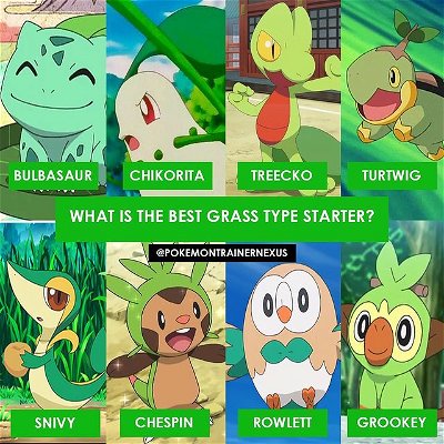 Either Bulbasaur or Chikorita for me! 🍃 who is your favourite grass type starter? Comment below 👇 

Follow @pokemontrainernexus for daily Pokémon content 

#pokemon #bulbasaur #pokemonanime #chikorita #treecko #turtwig #snivy #chespin #rowlett #grookey #grasspokemon #pokemonmemes #pokemontrainer #pokemonmaster #pokemongames #bulbasaurpropaganda #pokemongamer #pokémon #pokemoncommunity #pokemonuk