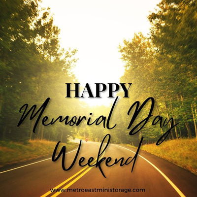Whether you are traveling, spending time with family and friends, or getting chores around the house done, we wish you all a happy and safe Memorial Day Weekend!

#metroeastministorage 
#memorialdayweekend 
#travel 
#bbq 
#cookout 
#swim
#honeydolist 
#relax 
#honorthosewhoserved🇺🇸