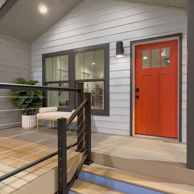 🚨Trending: trying out some new paint colors 🎨. Geranium, Heaven on Earth, and Nightfall from @benjaminmoore … what do you think? Link in bio for more on our concept homes!
.
.
.
#claytonhomes #homeexterior #frontporch #homepainting #benjaminmoore