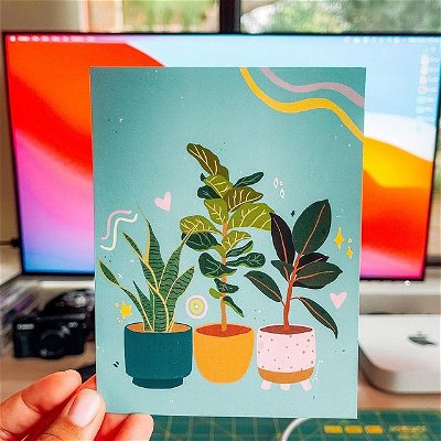 my shop reopened this month and new ty cards came in recently! this is the side that features a mini print! all sticker/washi orders now receive this free mini print for your journals/walls/whatever ✨

i've been enjoying sending these out and hope it brightens your spaces 🌿
.

.
.
.
.
#thewomenwhodraw #womenwhoillustrate #vinylstickers #etsyshop #stickershop #womenofdesign #digitalpainter #artistsupportartists #shopsmall #stickers #illustratordaily #etsystickers #instapainting #illustrator #smallbusiness #femaleillustrators #etsystickershop #artistcommunity #drawing #illustration #laptopstickers #stickerdesign #patreon #artwork #artistsoninstagram #stickersheets #stickeraddict #stickerlife #stickerbomb #etsysellersofinstagram