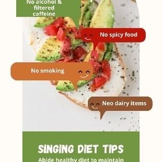 AY Music Production Singing Diet Tips
How to maintain vocal chords for singers?
1. Drink lots of water
2. No alchohol & filtered caffeine 
3. No spicy food
4. No smoking 
5. No neo dairy items
Abide healthy diet to maintain vocal chords.
#singingtips #singerdiet #dietreel #dietreels #dietvideo #dietvideos #singers #singersofinstagram #reelsinstagram #reelitfeelit #reelvideo #reelsofinstagram😍 #reelsofinsta #instareels #instareels♥️ #reelvideo #reelviralvideo❤️ #reelinstagram #musiciantips #vocalisttips #vocaltip #vocaltipsforsingers #vocaltips😃😃 #vocalistsofinstagram #instagramsinger #instagramsingers #instavocal #instavocals