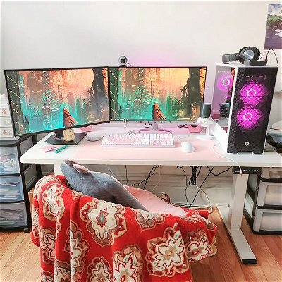 new setup - work in progress 👀

peep my new setup, fwends! 😊🫶🏻

I've moved, began my new job, and things are falling into place. it's been super duper stressful but FINALLY I have things like... internet. lol

my new desk chair is coming soon as well as a couch and stuff! I'm excited to have more to show than just a PC setup, eventually. I think you'll love my new digs. n_n 💜💕
.
.
.
#bewwykawaii #cutedesk #cuteaesthetics #cutesetup #cutekawaii #cutegamer #cutegamingsetup #deskaesthetics #deskspace #deskgoals #desksituation #gamingsetups #girlgamingsetup #kawaiigamer #kawaiistyle #kawaiicute #kawaiilifestyle #kawaiiaesthetics #kawaiidesksetup #newapartment #pinkaesthetics #pinkdesksetup