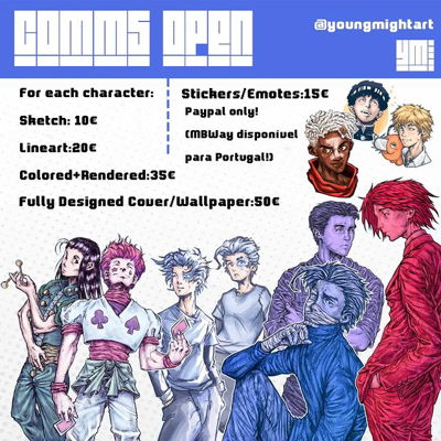Open commissions!
Swipe for samples and look around my profile for more!
----
#illustration #art #artist #artistsoninstagram #drawing #coverart #commission #commissionsopen #artofinstagram
#commissioninfo #artistasportugueses #sketch  #sketchbook #oc #originalcharacter