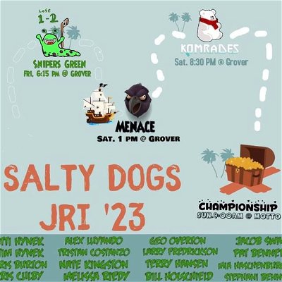 Salty Dogs take the first L, 1-2. Team is great. We move to the next one! Keep fighting!