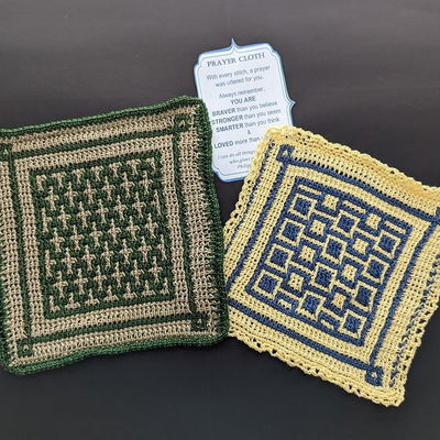The 8th & 9th squares from @knitterknotter of KnitterKnotter.com 2023 CAL. Tunisian Mosaic crochet!
I used Artiste #5 thread with a 3.75mm hook.

#knitterknottertunisianblanketcal2023 #knitterknotter #tunisiancrochet #crochet #threadcrochet #crochetismyyoga
3w