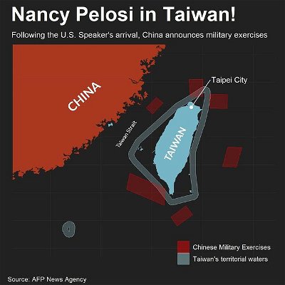 This week, @SpeakerPelosi had a very visible stop in #Taiwan to during her tour of East Asia. China, enraged by the visit, responded by announcing military drills from August 4 - 7, some of which breach Taiwan's territorial waters.

Is the beginning of new tensions in the region?

Made with #R, #ggplot. Data from @afpphoto.

.
.
.
.

#data #dataviz #taiwan #nancypelosi #china #ccp #gis #maps #geography #geopolitics #political #worldnews #geography #cdnpoli #uspoli #uspolitics #hongkong #savetaiwan #xijinping #taipei #datavisualization #democracy #authoritarian #taiwan🇹🇼