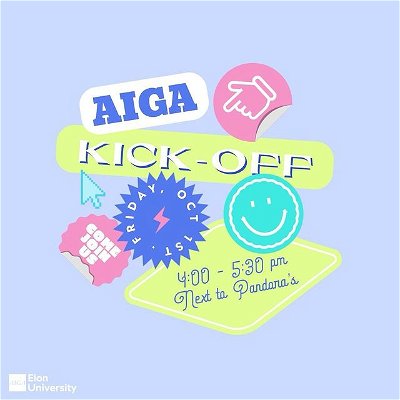 Got an eye for design👁? 

Come join us for the 2021 AIGA Kick-Off Event!! THIS FRIDAY from 4:00 - 5:30 pm on the grass area next to Pandora’s Pies!!

You will have a chance to meet the members, learn more about the organization, and enjoy some light refreshments.