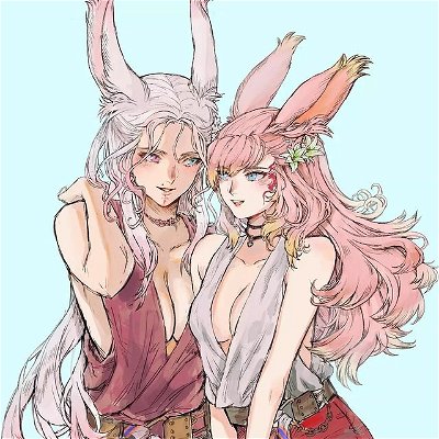 All i do is eat hot chip and draw lesbian bunny girls #ffxiv #viera