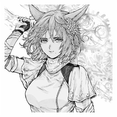 I forgot to draw her hairpin last night lol, but heres my #ffxiv chara again but I liked how this drawing looked in greyscale 😣