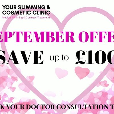 CLAIM YOUR SEPTEMBER OFFER TODAY! 
At Your Slimming & Cosmetic Clinic in Bournemouth our team of expert doctors specialise in facial aesthetics to soften and relax facial lines.  Our anti-wrinkle injections are administered by doctors to minimise and soften forehead lines, frown  lines between the eyebrows & laughter lines around the eyes.  They help make your face look less tired, and give a younger, refreshed appearance.
If you are thinking about having this treatment, give us a call and book an appointment where we will explain how it’s administered and what results you can expect.  We’re waiting to hear from you!!
📞 01202 511264
📩 hello@yourslimmingclinic.com
💻 www.yourslimmingclinic.com
#facialaestheticsbournemouth #facialaesthetictreatments #ukaesthetics #cheekfillersbournemouth #fillerinjections #cosmeticinjector #hyalauronicacidtreatments #skinhydrationuk #injectableskinrejuvenation #jawlinefilleruk #lipaugmentation