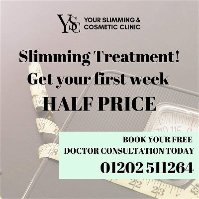 YOUR FIRST TREATMENT FOR HALF PRICE!
Need to know more about we can help reduce your appetite and lessen those hunger pangs that all too often ruin your hard work? Our doctors will recommend the most suitable treatment for you.
Your Slimming & Cosmetic Clinic is registered and regulated by the Care Quality Commission to ensure the highest standards of patient care.
Call us today and book your free consultation with one of our lovely doctors!
📞 01202 511264
📩 hello@yourslimmingclinic.com
💻 https://www.yourslimmingclinic.com/