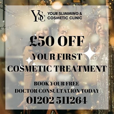 Party Season Is Coming!!!! And we have a great offer for you!!!

✨💋 £50 off your first cosmetic treatment for all new customers! 💋✨

At Your Slimming & Cosmetic Clinic in Bournemouth our team of expert doctors specialise in facial aesthetics to soften and relax facial lines. 

Our anti-wrinkle injections are administered by doctors to minimise and soften forehead lines, frown lines between the eyebrows & laughter lines around the eyes.
They help make your face look less tired, and give a younger, refreshed appearance.

If you are thinking about having this treatment, give us a call and book an appointment where we will explain how it’s administered and what results you can expect. 

We’re waiting to hear from you!!

#profhilouk #bioremodelling #lipfilleruk #tearthroughuk #teartroughuk #skincareuk #fillersuk #cosmeticinjectoruk #antiwrinkleuk #microneedlinguk #facialaesthetics #bournemouthcosmetic #bournemouthbusiness #supportsmallbusinessuk #bournemouthcommunity #bournemouthshops #bournemouthaesthetics #bournemouthsmallbusiness #lipfillerbournemouth #bioremodellingbournemouth #teartroughbournemouth #tearthroughbournemouth #microneedlingbournemouth #skinuk #fillersbournemouth #skinclinicuk #jawlinefilleruk #nonsurgicaluk #skinclinicbournemouth #bournemouthclinic