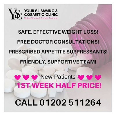 YOUR FIRST WEEK HALF PRICE!

Our team of Doctors will recommend the most suitable treatment for you! 👩🏼‍⚕️

Your Slimming & Cosmetic Clinic is registered and regulated by the Care Quality Commission to ensure the highest standards of patient care.

Call us today and book your free consultation with one of our lovely Doctors!

📞 01202 511264

📩 hello@yourslimmingclinic.com

💻 www.yourslimmingclinic.com
.
.
.
#dietdorset
#dietbournemouth
#weightlossathome 
#weightlossbeforeandafter 
#weightlossdiet 
#appetiteproblems 
#weightlossdietplan 
#weightlossdietbournemouth 
#weightlossbournemouth 
#weightpoole 
#dietformenuk 
#weightlossforwomenuk 
#weightlossgoal 
#dietsupport 
#bournemouthbusiness