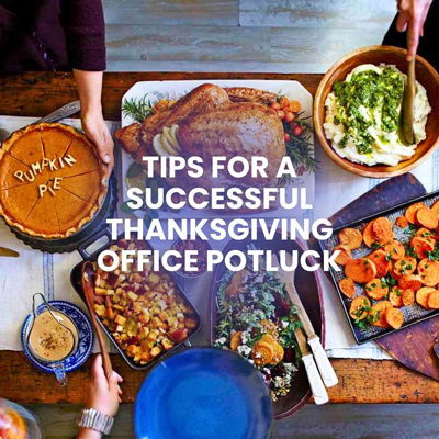 In honor of OST headquarters hosting our office potluck today, we would like to share some tips to help make your office potluck a success!

An office Thanksgiving potluck is not just a meal, but a joyous celebration of togetherness, diversity, and gratitude. It's a special occasion for colleagues to come together, share stories, and indulge in a delicious feast prepared with love and care!

How will you celebrate Thanksgiving in your office? Let us know in the comments! 🦃🥳🍽️