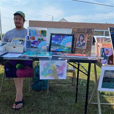 all set up and ready to go, helper included! swing by Frantic Frets on rt 16 for #Tour684. We’ll be set up until 7! 

#delawareartist #supportlocalart