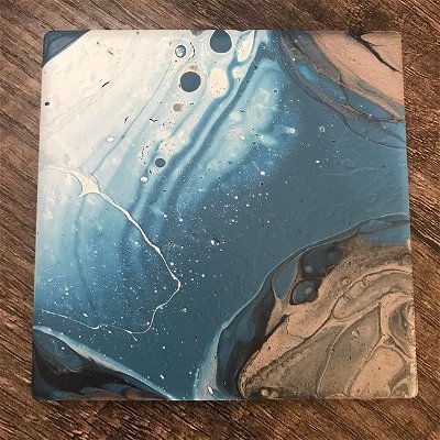 I made this coaster with acrylic paint pouring techniques. And I reall think I might have found a wonderful artistic outlet to explore. If anyone has any good affordable places for art supplies/acrylic paints hit my line, ya boi is trying to explore his creative side!