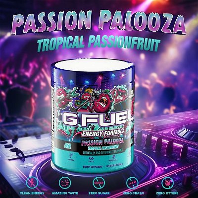 🌺 Exciting News! 🌴 Just got my hands on the brand new @gfuelenergy flavor - Passion Palooza! 🤩 This tropical passionfruit explosion is a game-changer! 🔥 Use code "DREM1" for an exclusive 20% off your next order! 🚀 Don't miss out on this delicious! 💪 

#GFUELpalooza #GFUELpartner 
#GFUEL #PassionPalooza #NewFlavor #TropicalVibes #FuelYourPassion #EnergyDrink #GamerFuel #UseCodeDREM1 #DiscountAlert #PassionfruitPower #GameChanger #FuelUp