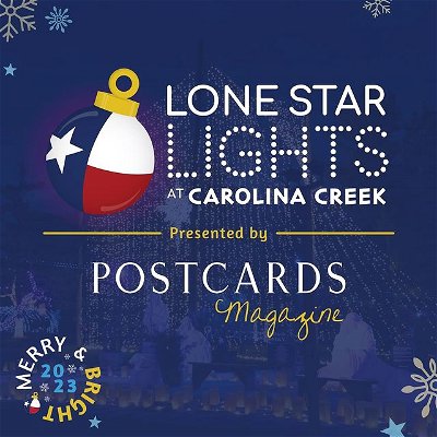 Lone Star Lights at Carolina Creek wants to give a big shoutout to this season’s Presenting Sponsor- @postcardsmagazine ✨

With their intentional presence to be of, for and with the community- it really makes a great duo! 

Making the community Merry & Bright this season…it’s what we do together!!

Plan your family Christmas experience at Lone Star Lights this season with real snow, talking reindeer, dinner theatre, petting farm, light maze, live entertainment, 1.2M+ lights, and of course- Santa!!

Get tickets at LoneStarLights.org today!!