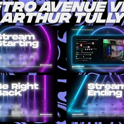 Animated Stream Package dubbed RETRO AVENUE VHS done for SoDakShade.

Inspired by neon glow of the 80s but with a twist of modern gamer color scheme.

Check it out live on twitch.tv/sodakshade.

For more info, DM or check out the link in my bio.

#streampackage #stream #package #streamoverlay #streampack #twitch #twitchstreamer #streamer #gaming #twitchtv