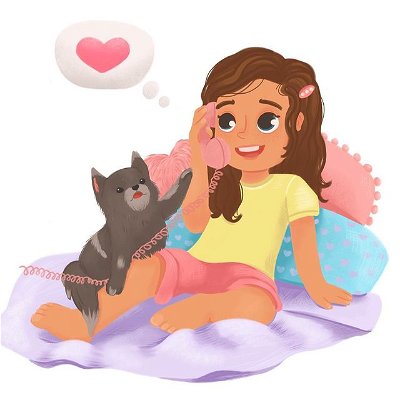 Hi everyone! I have art that i just forget to post😂 oh well, really wanted to draw someone using a corded phone for my contact page. A lot of 90s vibes. #kidslit #childrensbooks #90skid #chat #cordphone #kidsartist #childrensbookillustration #girlandhercat #cutecat