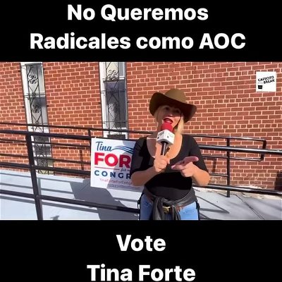 No Queremos 
Radicales como AOC 
Miss Evelyn Foxy Torres @tinaforteusa 

Cafecito Break 
@cafecitobreak10.0