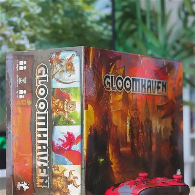 Happy Friday! 🌿 Do you like board games too? 🎲. 
. 
I'm slowly getting into board games. I've been chasing Gloomhaven for a while and I finally found it. This game looks MASSIVE. It will probably take me a few weekends to learn it. 
.
I'm also striving for more minimal edits. I've heard less is more. Let's see how my feed will work out 🤔.
.
.
.
Hashtags: #Gloomhaven #Boardgames #tabletopgames #RPG #roleplayinggame #FlaxGames #CanadianGamer #Xbox #XboxController #XboxSeriesX #tabletoprpg
