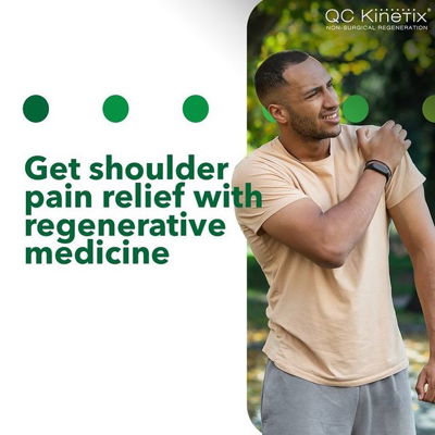 Estimates suggest that two-thirds of Americans suffer severe shoulder pain or discomfort at some point. The causes can vary from direct injuries to overuse or degenerative conditions.

Correctly diagnosing shoulder pain is essential to resolving it. Your QC Kinetix provider will sit down with you to learn about your pain and the circumstances and movements that exacerbate it.

We employ cutting-edge diagnostic technologies to understand the pain's source and root cause so we can best treat and alleviate it.
Visit our website to learn more about our regenerative medicine techniques for shoulder pain!

Link in bio 🏋️‍♀️