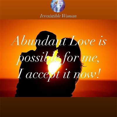 An abundance of love is possible! 
Drop a ❤️ to confirm & accept it. 
*
Follow👉@powerfully_irresistible 
*

#womensupportingwomen #women #lawofattraction #irresistible #love #find #womanstyle #marriage #marriedlife #relationships #relationshipgoals #relationshipadvice #thinkpositive #thinklikeaman #strongwomen #bodypositivity #weightlossmotivation #her #womensfitness #wordsofwisdom #loa #thesecret #womenempowerment #women #loveyourself #womenshealth #seductive #lawofattraction #behappy