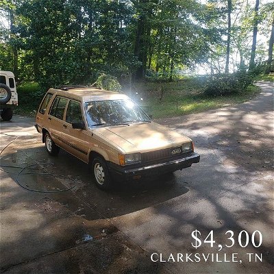 1984 Toyota Tercel
——

“Awesome old 4wd tercel wagon. Automatic. Rust free. New tires. Runs and drives fine.”

SEE OUR STORY FOR LISTING LINK:

https://www.facebook.com/marketplace/item/536627954102920/

*Check out our “Links” highlights for past links to listings

Car info: #toyota #tercel #gold #wagon  #southeast #1980s #cheapclassicsTN #miles164k
——
Follow @cheap_classics for more #cheapclassics #cheap_cassics #classiccars #classiccarsforsale #coolcars 
——
#classiccar #collectorcars  #carporn #coolcars #carlifestyle #vintagecars #vintagecarsdaily #vintagecarshow #carshopping #buyacar #carbuying #forsale #keepitclassic #drivefasttakechances #caveatemptor #buyerbeware #nogaurantees