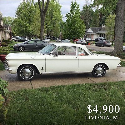 Four on the floor! Coupe!!

1963 Chevrolet corvair
——

“This is not a show car this is just a cool old classic in original condition”

SEE OUR STORY FOR LISTING LINK:

https://www.facebook.com/groups/549149918592763/permalink/1863234410517634/?sale_post_id=1863234410517634

*Check out our “Links” highlights for past links to listings

Car info: #chevy #corvair #white #coupe  #midwest #1960s #cheapclassicsMI #miles82k
——
Follow @cheap_classics for more #cheapclassics #cheap_cassics #classiccars #classiccarsforsale #coolcars 
——
#classiccar #collectorcars  #carporn #coolcars #carlifestyle #vintagecars #vintagecarsdaily #vintagecarshow #carshopping #buyacar #carbuying #forsale #keepitclassic #drivefasttakechances #caveatemptor #buyerbeware #nogaurantees