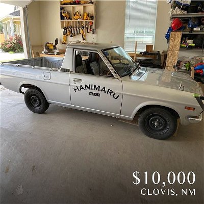 1986 Nissan sunny Pickup
——

“Imported from Japan, right side drive”

SEE OUR STORY FOR LISTING LINK:

https://www.facebook.com/marketplace/item/567040197674747/

*Check out our “Links” highlights for past links to listings

Car info: #nissan #sunny #silver #truck  #southwest #1980s #cheapclassicsNM #miles1k
——
Follow @cheap_classics for more #cheapclassics #cheap_cassics #classiccars #classiccarsforsale #coolcars 
——
#classiccar #collectorcars  #carporn #coolcars #carlifestyle #vintagecars #vintagecarsdaily #vintagecarshow #carshopping #buyacar #carbuying #forsale #keepitclassic #drivefasttakechances #caveatemptor #buyerbeware #nogaurantees