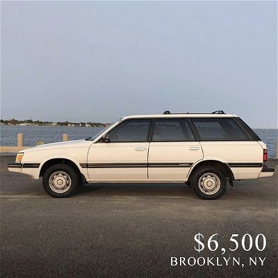 **follower submission** 

1987 Subaru GL 4WD wagon 5-speed
——

“Car drives perfect. it has virtually no rust on the car at all, and the interior is in great condition. It has an updated radio as well. Cruise control still works but it does need a little bit of freshening up. I have extra snow tires, a full set of service manuals, and new axels.”

SEE OUR STORY FOR LISTING LINK:

https://newyork.craigslist.org/brk/cto/d/brooklyn-1987-subaru-gl-4wd-wagon-speed/7369181247.html

*Check out our “Links” highlights for past links to listings

Car info: #subaru  #gl #white #wagon  #northeast #1980s #cheapclassicsNY #miles120k
——
Follow @cheap_classics for more #cheapclassics #cheap_cassics #classiccars #classiccarsforsale #coolcars 
——
#classiccar #collectorcars  #carporn #coolcars #carlifestyle #vintagecars #vintagecarsdaily #vintagecarshow #carshopping #buyacar #carbuying #forsale #keepitclassic #drivefasttakechances #caveatemptor #buyerbeware #nogaurantees

To find out how to get your car listed, vist our link in bio.