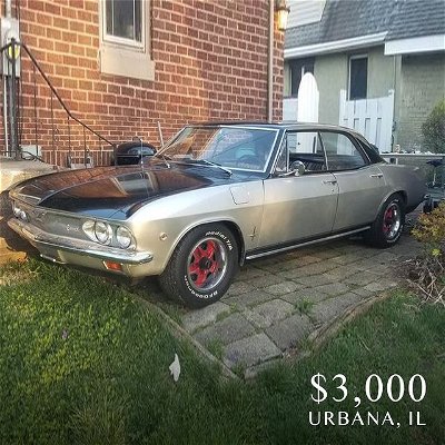 1966 Chevrolet corvair Monza
——

“110hp engine mated to a 4 speed manual. The transmission shifts smooth as butter. The breaks are firm and predictable. The paint looks great from 10 feet away. ”

SEE OUR STORY FOR LISTING LINK:

https://www.facebook.com/marketplace/item/384293386761668/

*Check out our “Links” highlights for past links to listings

Car info: #chevy #corvair  #silver #coupe  #midwest #1960s #cheapclassicsIL #miles84k
——
Follow @cheap_classics for more #cheapclassics #cheap_cassics #classiccars #classiccarsforsale #coolcars 
——
#classiccar #collectorcars  #carporn #coolcars #carlifestyle #vintagecars #vintagecarsdaily #vintagecarshow #carshopping #buyacar #carbuying #forsale #keepitclassic #drivefasttakechances #caveatemptor #buyerbeware #nogaurantees