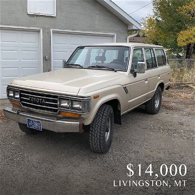 Spoiler alert 🚨: If James Bond drove the piss out of a classic toyota in his latest movie right before he died, you can too.

1988 Toyota Land Cruiser FJ62
——

“All original except 38 gallon overland fuel tank.”

SEE OUR STORY FOR LISTING LINK:

https://bozeman.craigslist.org/cto/d/livingston-1988-toyota-land-cruiser-fj62/7398678889.html

*Check out our “Links” highlights for past links to listings

BTW, how can you kill the main character of the franchise thats been the driving force since 1960 and right after you blow him up, say James Bond will return..? ...YOU BLEW HIM UP... HE'S DEAD. Jeff Bezos better fix this.

Car info: #toyota #landcruiser  #gold #suv  #west #1980s #cheapclassicsMT #miles201k
——
Follow @cheap_classics for more #cheapclassics #cheap_cassics #classiccars #classiccarsforsale #coolcars 
——
#classiccar #collectorcars  #carporn #coolcars #carlifestyle #vintagecars #vintagecarsdaily #vintagecarshow #carshopping #buyacar #carbuying #forsale #keepitclassic #drivefasttakechances #caveatemptor #buyerbeware #nogaurantees