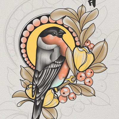 Lil Bullfinch Birdie up for grabs
@messe.noire.studios 

📧artdoctortattoo@gmail.com for all inquiries 

✅March/April bookings 
.
.
.
.
.
#yeg #artnouveau #yegtattoo #yegtattoos #yegink #edmontontattoo #edmontontattoos #edmontontattooartist #yegsmallbusiness #sherwoodpark #sherwoodparklocal #sherwoodparkbusiness #yegdt #neotraditional #neotraditionaltattoo #neotrad