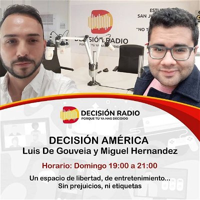 Ya falta poco para que nos escuchen por @decisionradio junto a @miguel_ashley1 compartiremos 2 horas de información, entrevistas y buena música