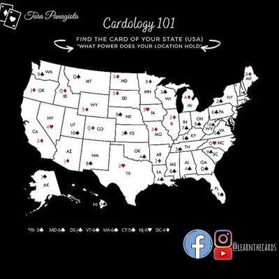 What power does your location hold? (US residents)  Check out the #relocardology chart 
.⠀⠀⠀⠀⠀⠀⠀⠀⠀​​​​​​​​
.⠀⠀⠀⠀⠀⠀⠀⠀⠀​​​​​​​​
.⠀⠀⠀⠀⠀⠀⠀⠀⠀​​​​​​​​
.⠀⠀⠀⠀⠀⠀⠀⠀⠀​​​​​​​​
.⠀⠀⠀⠀⠀⠀⠀⠀⠀​​​​​​​​
#cardology #tarapanagiota #relocardology #birthcard #astrocartography #learnthecards #prediction #playingcards  #destinycards #deckofcards #tarot #cardologer #relocation