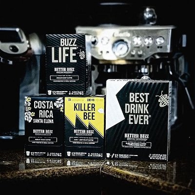 Loving this at-home setup from @justinrobinsonphotography!
Visit any of our cafes or go to BetterBuzzCoffee.com to shop our Better Buzz coffee pods! They are compatible w/ Keurig brewers and recyclable. Try Killer Bee, Costa Rica, Buzz Life Blend or the Best Drink Ever Coffee Pod Kit!